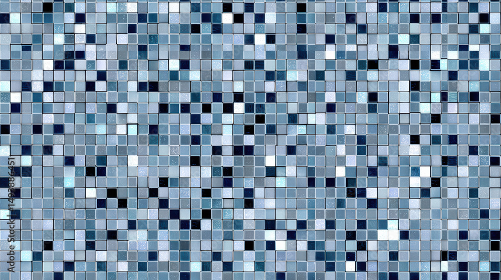 Poster subtle blue mosaic tiles create a seamless and harmonious pattern