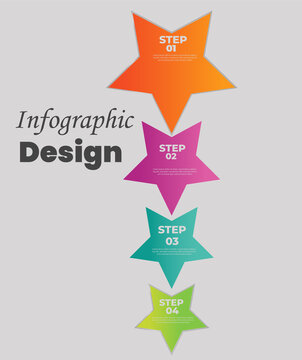 Infographic design elements with 4 star option.