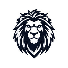 Obraz premium Detailed lion logo design showcasing strength and majesty with bold lines and striking contrasts
