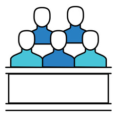 Legal Compliance Jury vector Icon design for Justice System