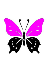 a black silhouette vector icon of a butterfly