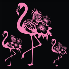 Floral Flamingo, Flamingo Clipart