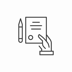 signing legal document agreement icon sign vector
