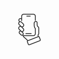 smartphone hand grip icon sign vector