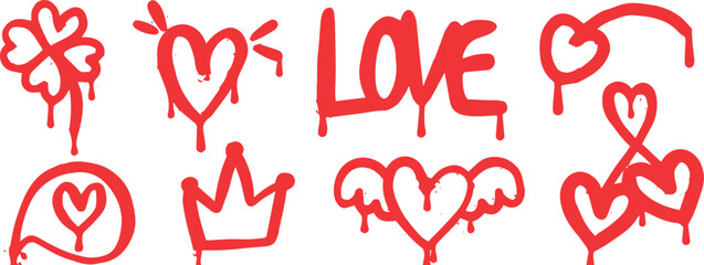 Hand drawn love proposal set line art vector