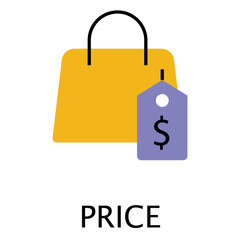 Price Tag and Cost vector Icon design Concept