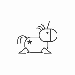 unicorn toy outline icon sign vector