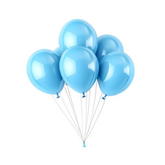 Light Blue Balloons Clustered Against Transparent Background