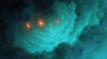 Abstract digital art piece that appears to be a representation of a nebula or a galaxy.