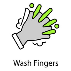 Vector Icon Showing Proper Finger Washing Technique