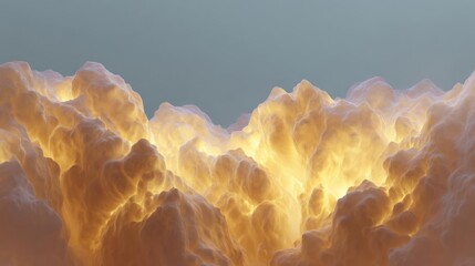 Abstract digital art piece that appears to be a close-up of a group of clouds. the clouds are arranged in a way that they are overlapping each other, creating a sense of depth and dimension.