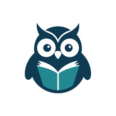 Owl Reading Book Education Logo Icon Vector