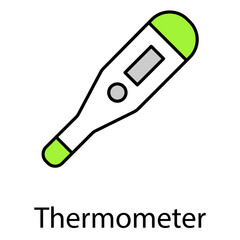 Thermometer Vector Icon Representing Temperature Measurement