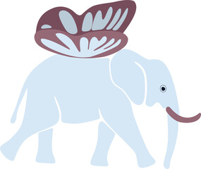 Surreal Elephant with Butterfly Wings – Vector Concept Art