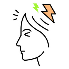 Headache Pain Icon Representing Stress and Tension