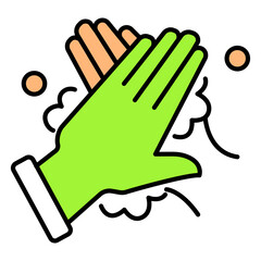 Wash Back Of Hands Vector Icon Illustration