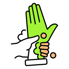 Clean Wrists Properly Vector Icon For Hygiene