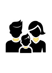 a black silhouette vector icon of a family