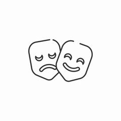 comedy tragedy masks theatre icon sign vector