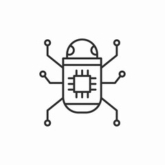 digital bug circuit icon sign vector