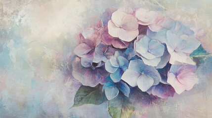 Elegant wedding invitation card background vector. Minimal hand painted hydrangea botanical flowers texture template background. Design for wedding, vip cover, poster, rsvp moderncard.Valentine's Day