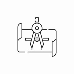 drafting compass project drawing icon sign vector