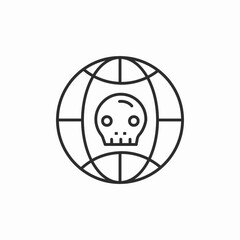 global cyber threat icon sign vector