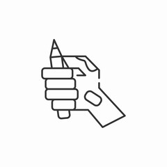 hand holding pencil icon sign vector