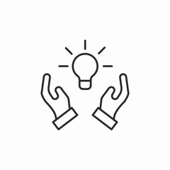hands holding bulb finding idea icon sign vector