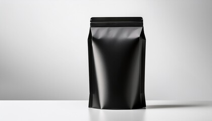 blank black coffee package on white background
