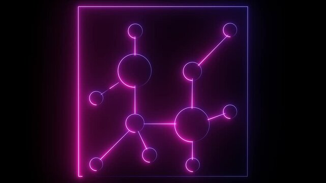 animation of a rubber isoprene molecule with  Catechol molecule rotating video Full HD