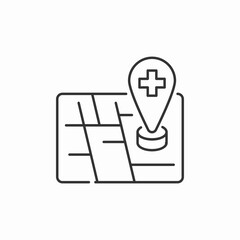 hospital location pin icon sign vector