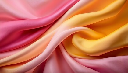 Fototapeta premium soft background of pinks and yellows with gentle fabric like folds abstract background with grain noise texture