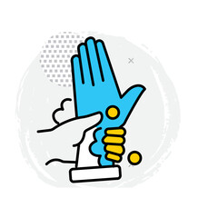 Vector Icon Illustrating Wrist Handwashing Technique Properly
