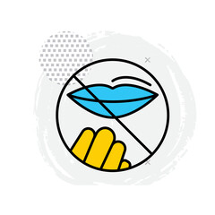 Avoid Lip Contact Safety Awareness Vector Icon