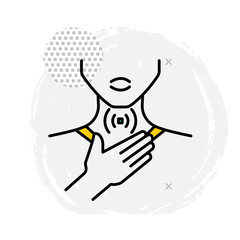 Medical Illustration Of Sore Throat Vector Icon