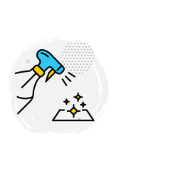 Spray Cleaning Vector Icon For Office Hygiene