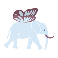 Surreal Elephant with Butterfly Wings – Vector Concept Art