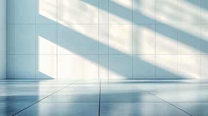 Obraz premium Empty modern space bathed in sunlight (1)