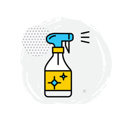 Cleaning Spray Vector Icon Depicting Household Cleaning