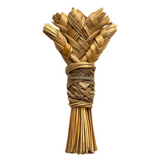 A Woven Palm Arrow with Egyptian Djed Pillars Stabil Isolated on Transparent Background