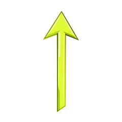 Sleek Arrow with an Ultra Modern Design in Lime Green Isolated on Transparent Background