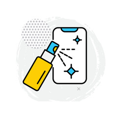 Clean Phone Vector Icon Illustrating Device Disinfection