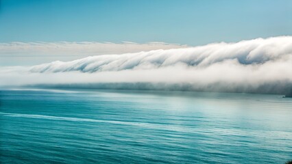 Magnificent Wave Clouds over the Blue Sea Water Surface