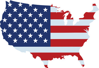 Distressed grunge-style American flag vector illustration - grunge American flag, generative AI