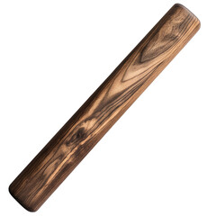 Obraz premium Dark Brown Wooden Rolling Pin on White Background