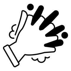 Vector Line Icon For Washing Fingers Properly