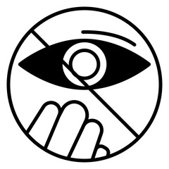 Prohibited Eye Contact Medical Warning Vector Icon