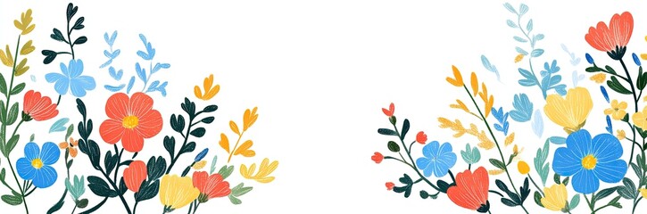 Vibrant Floral Border Design