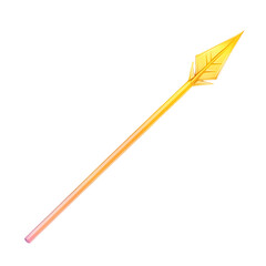 Minimalistic Arrow with Soft Gradients in Pastel Yellow Isolated on Transparent Background